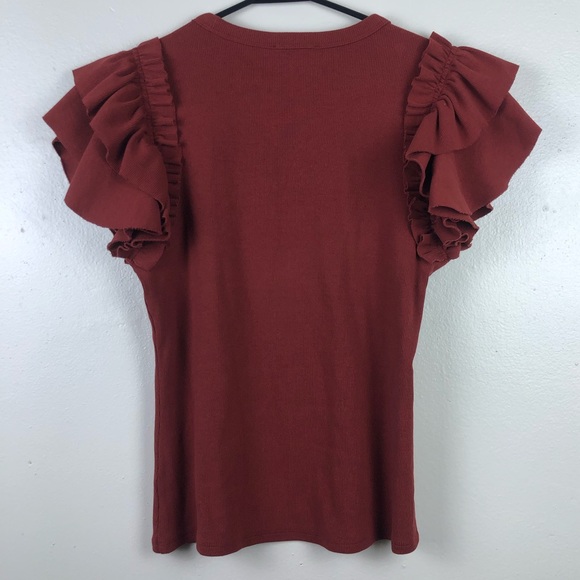 Express Fun Short Sleeve Orange Top - Picture 3 of 4